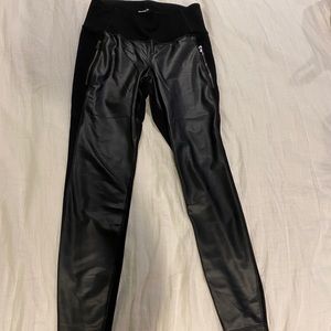 black leather leggings